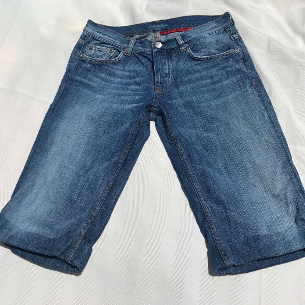 Prada denim Bermuda shorts
