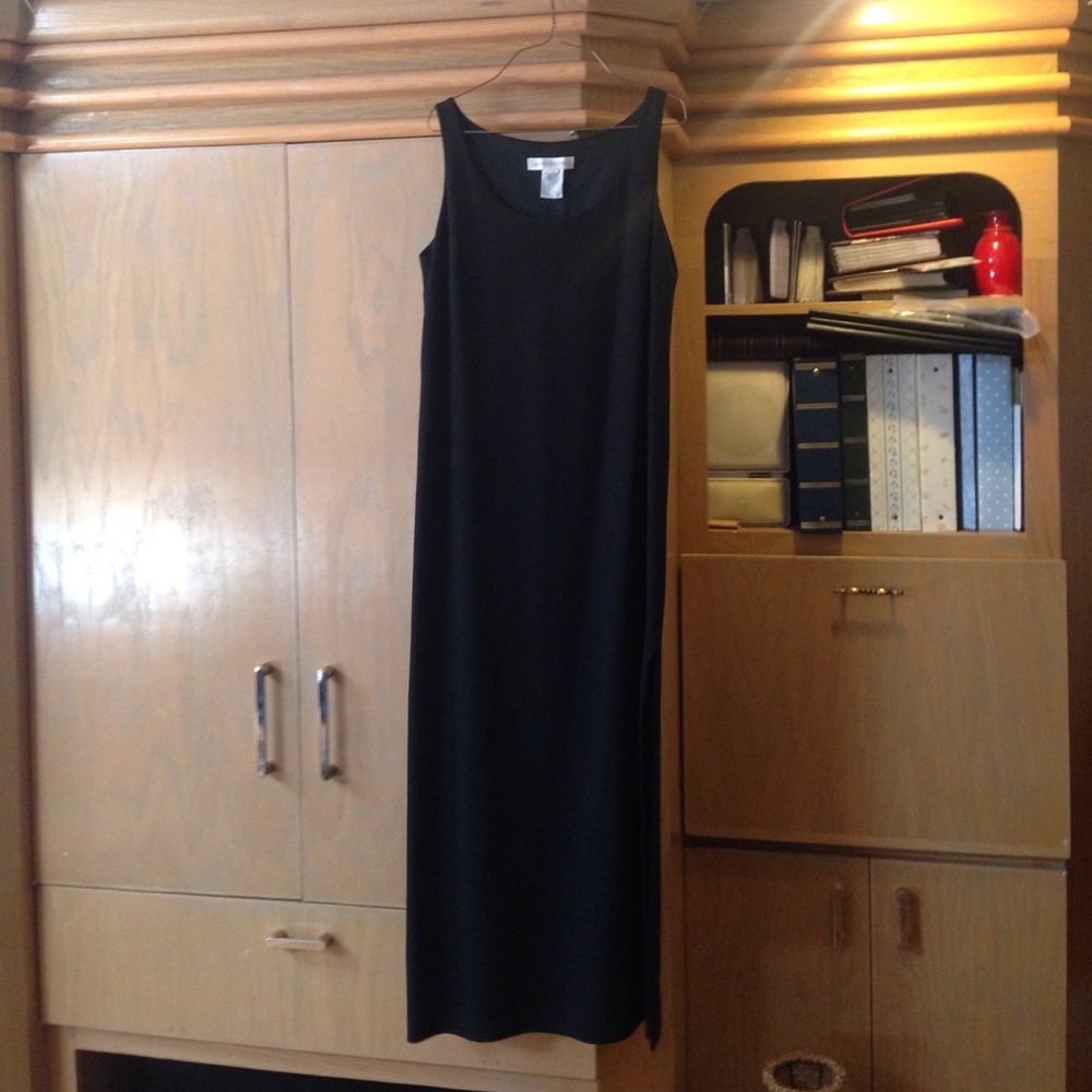 Long black sheath style dress