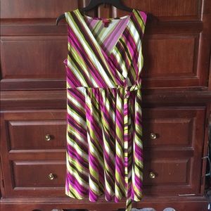 Last call! Merona Purple/Green/White Dress Size Medium