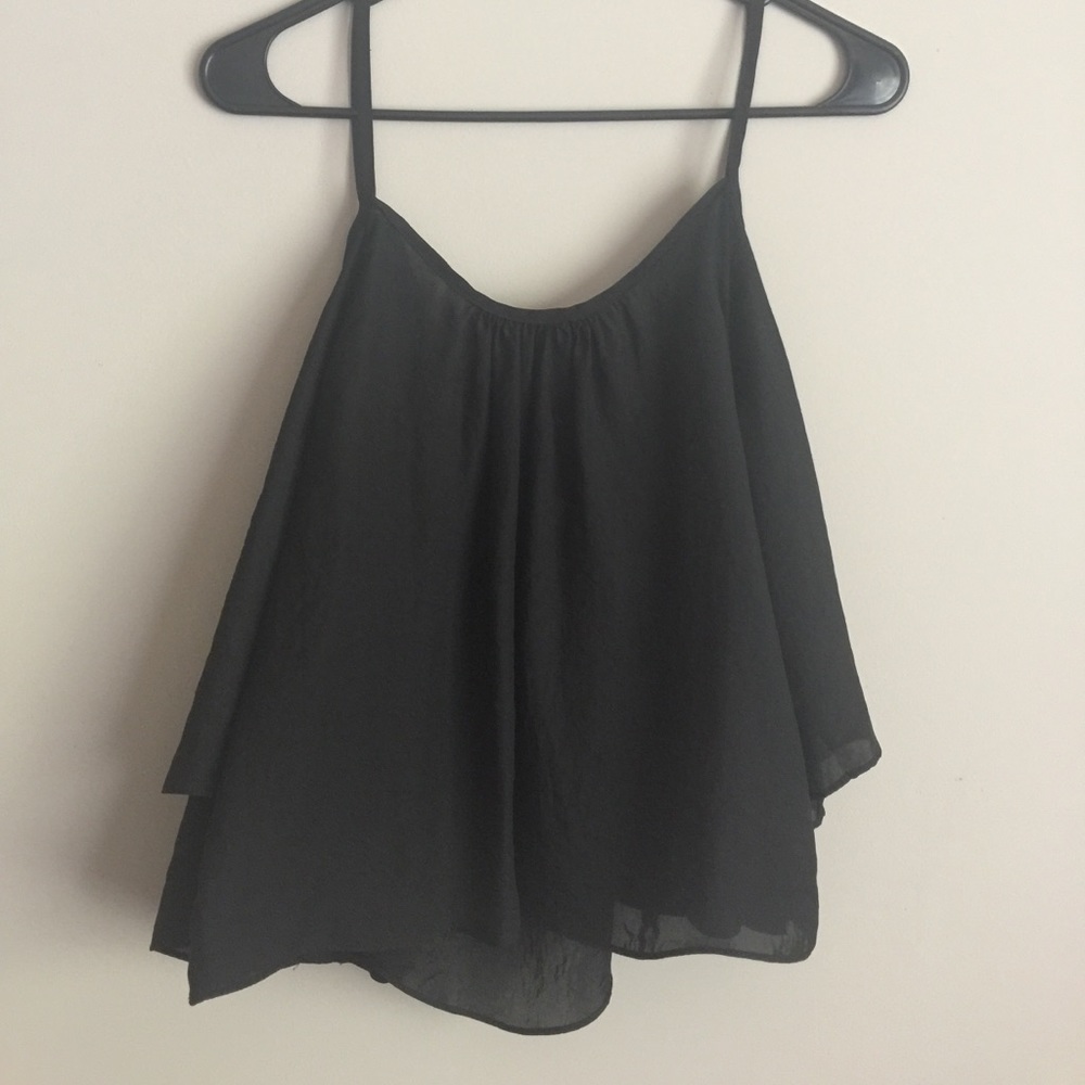 Show Me Your MuMu Black Ruffled Top size Small