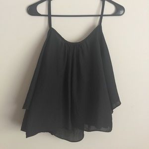 Show Me Your MuMu Black Ruffled Top size Small