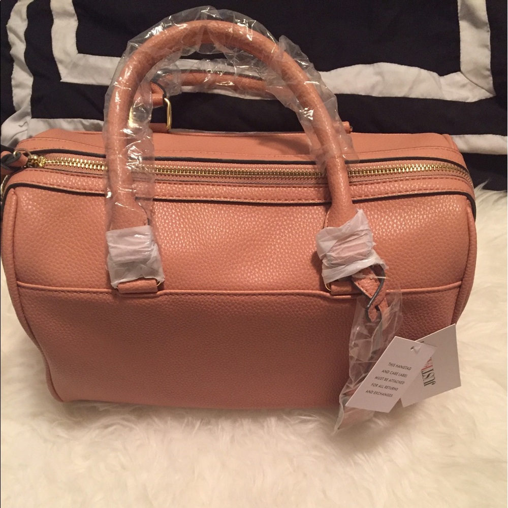 Blush Pink Rose Satchel Handbag - JustFab Cedar