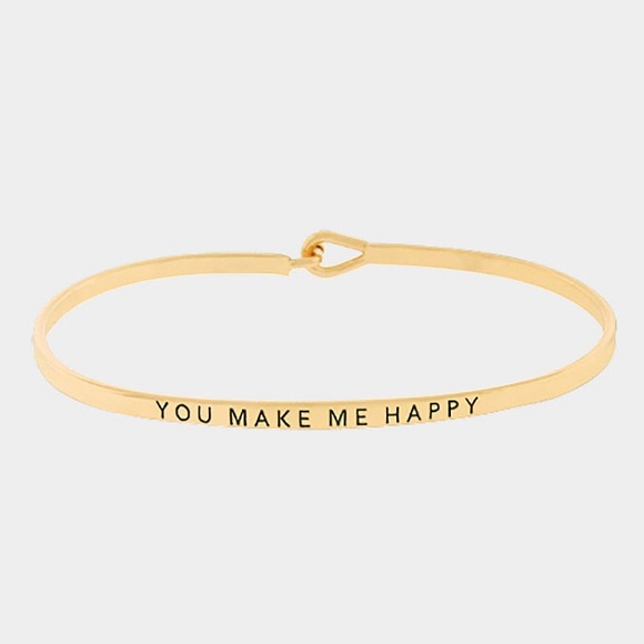 gold tone mantra bangle - Picture 2 of 2