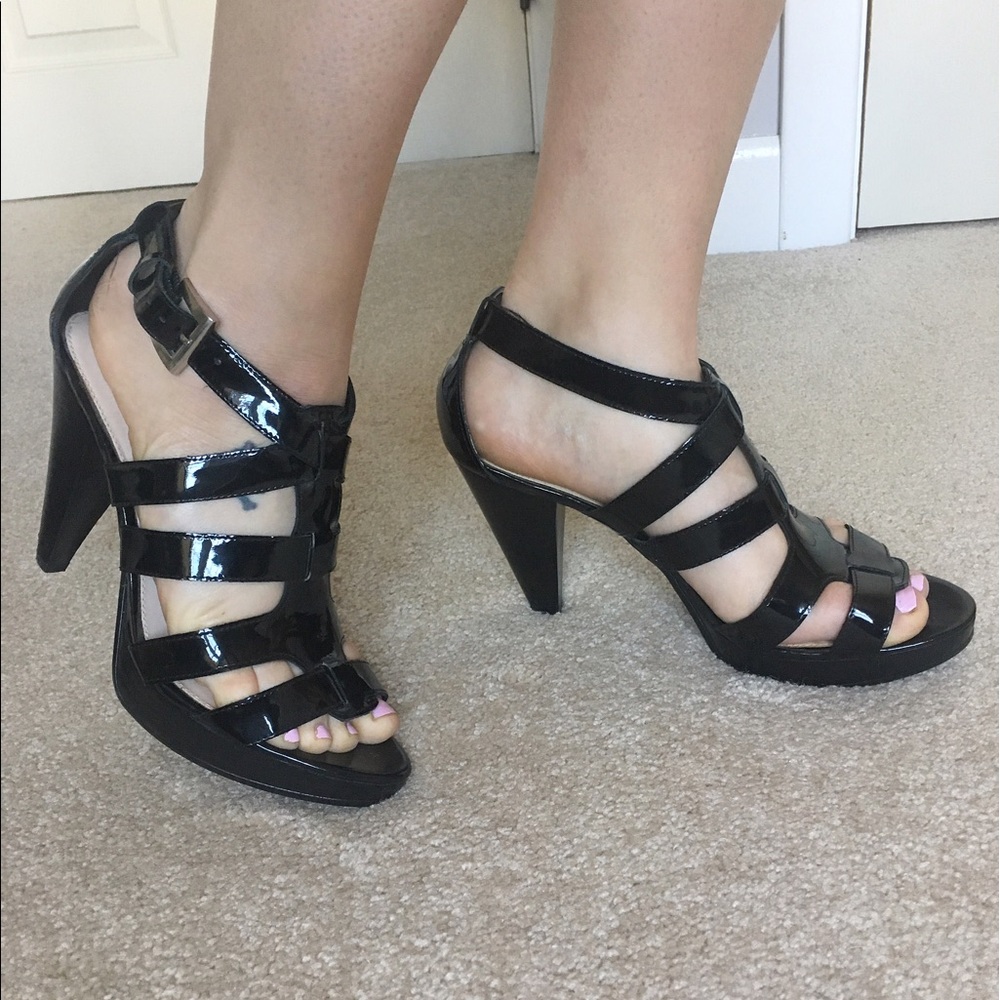Nine West Black Strappy Heels