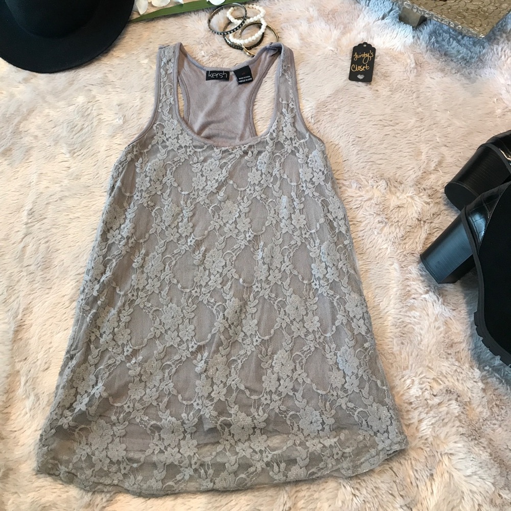 Razor back lace tank