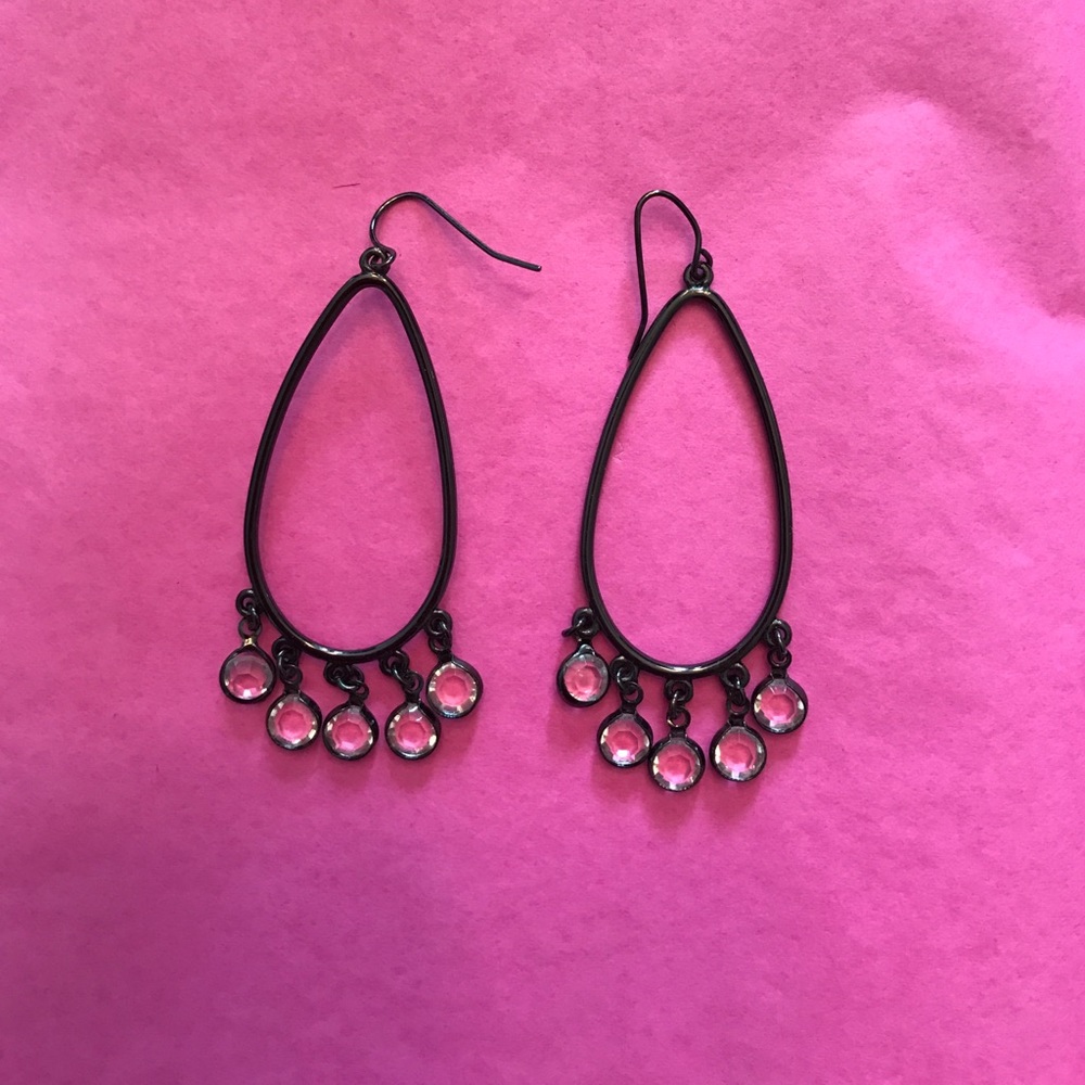 Premier Designs Graphite Oval Hoop Earrings