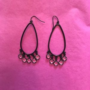 Premier Designs Graphite Oval Hoop Earrings