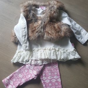 Limited Too, 3 piece faux fur vest set
