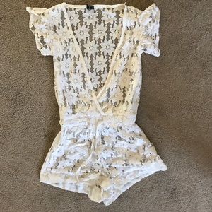 Lace swim cover up