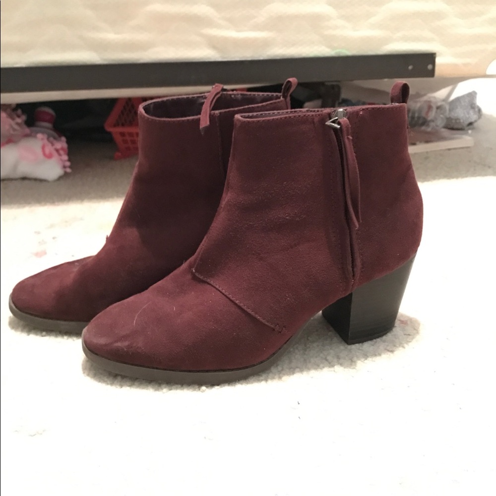 Deep Maroon Heeled Booties