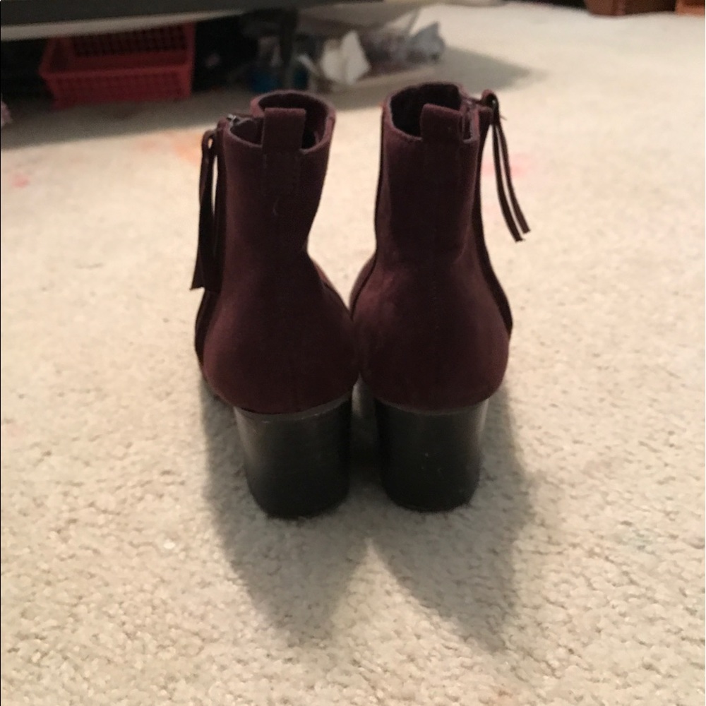 Deep Maroon Heeled Booties - Picture 2 of 4