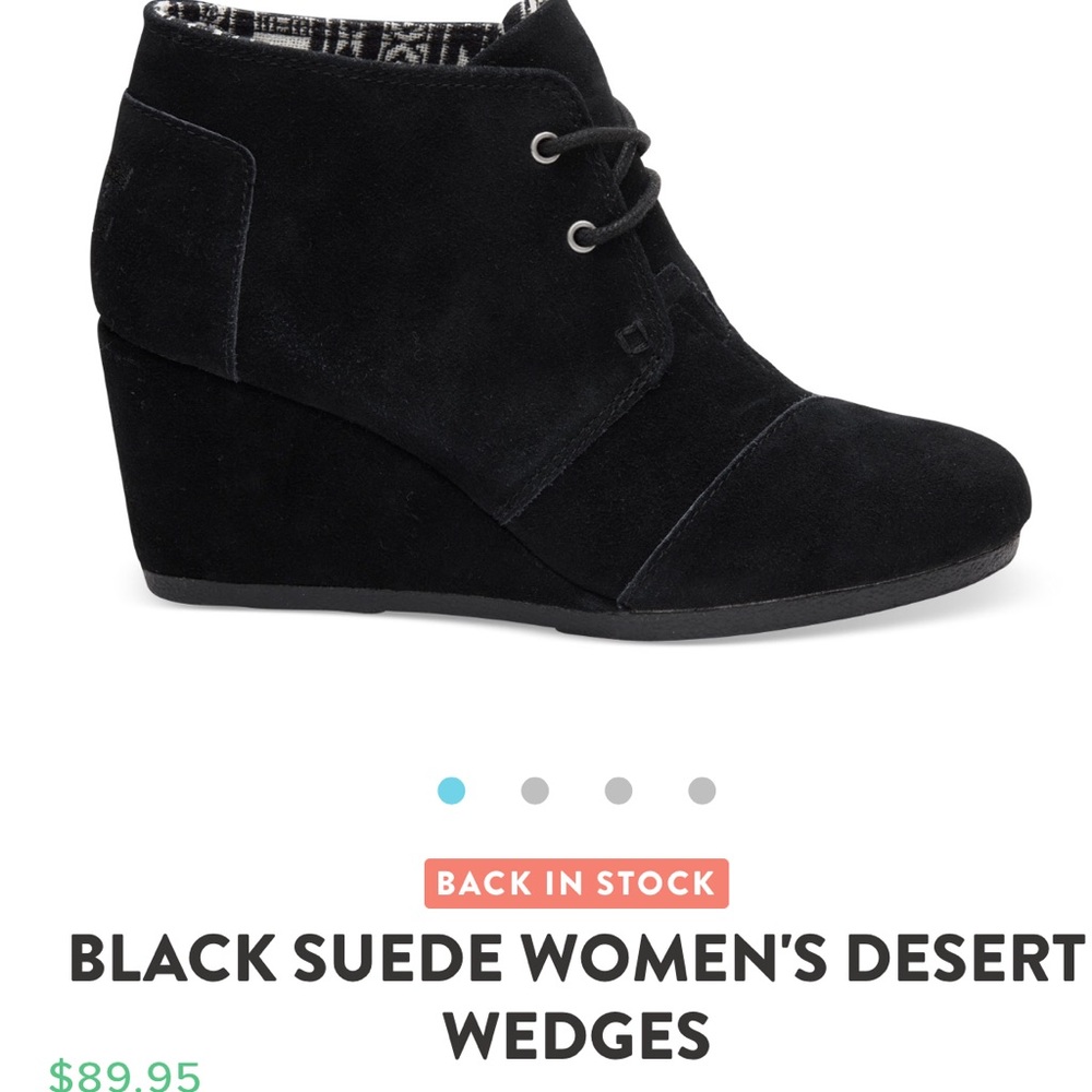 TOMS Black suede wedge