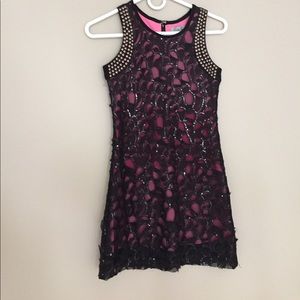 Pink and black party dress