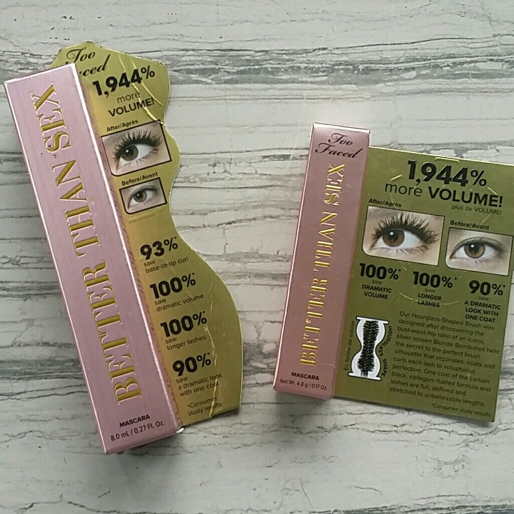 Full Sized+Mini Too Faced Better Than Sex Mascara
