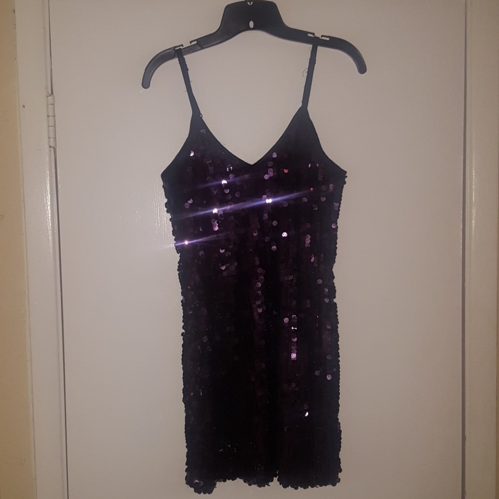 Purple Sequin Dress Top