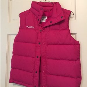 Columbia pink puffer vest