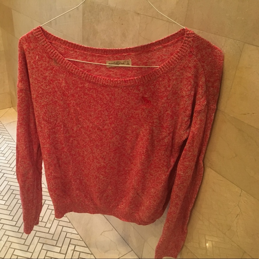 Pink and white light knit sweater