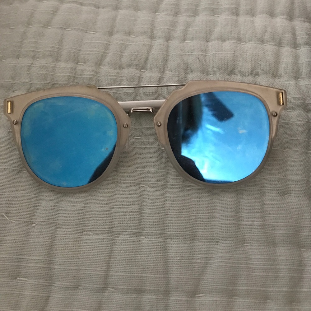 blue and white sunglasses