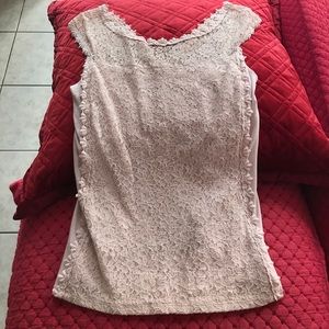 Express blush pink lace tank top