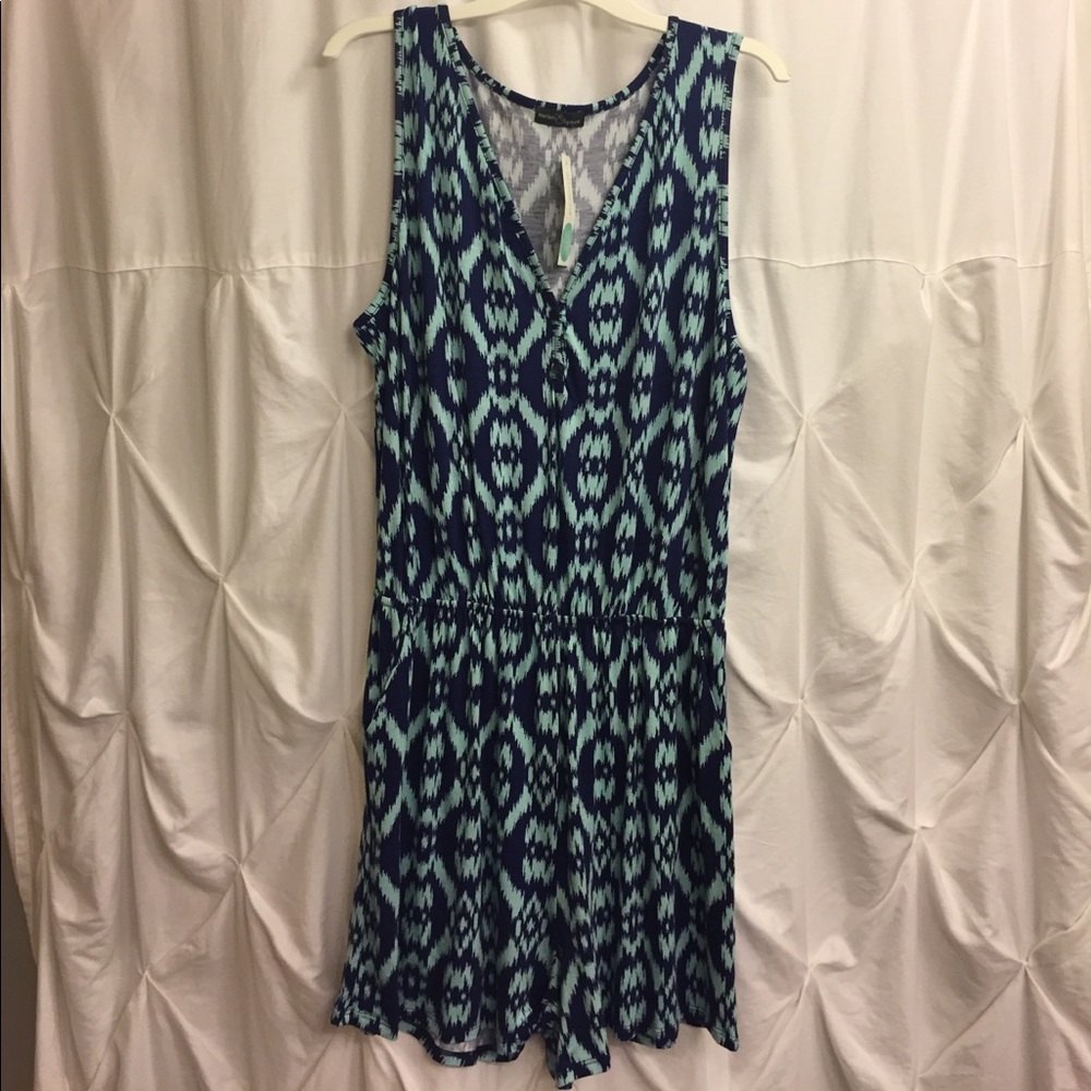 Navy and Teal Romper