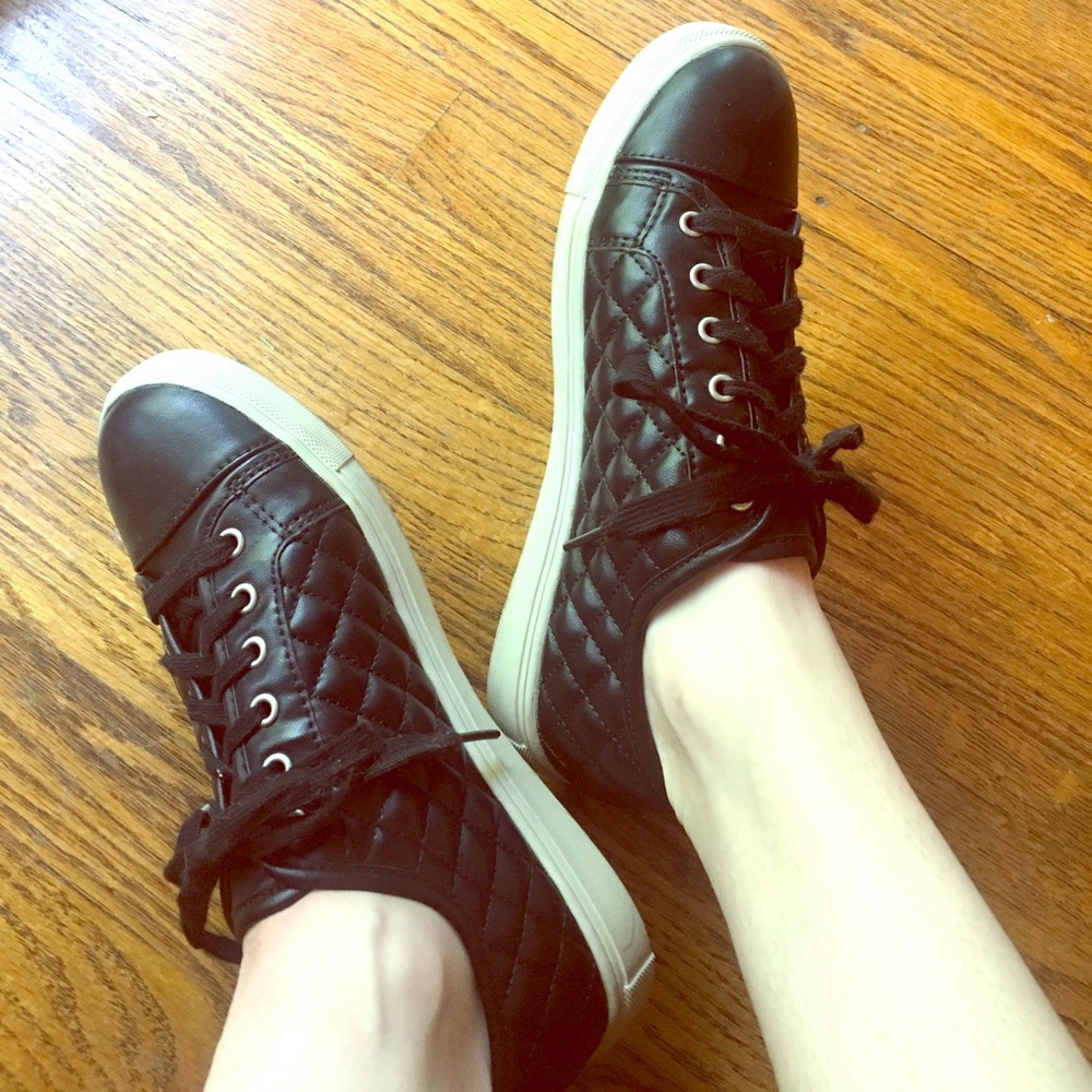 Madden Girl Quilted Black Sneakers