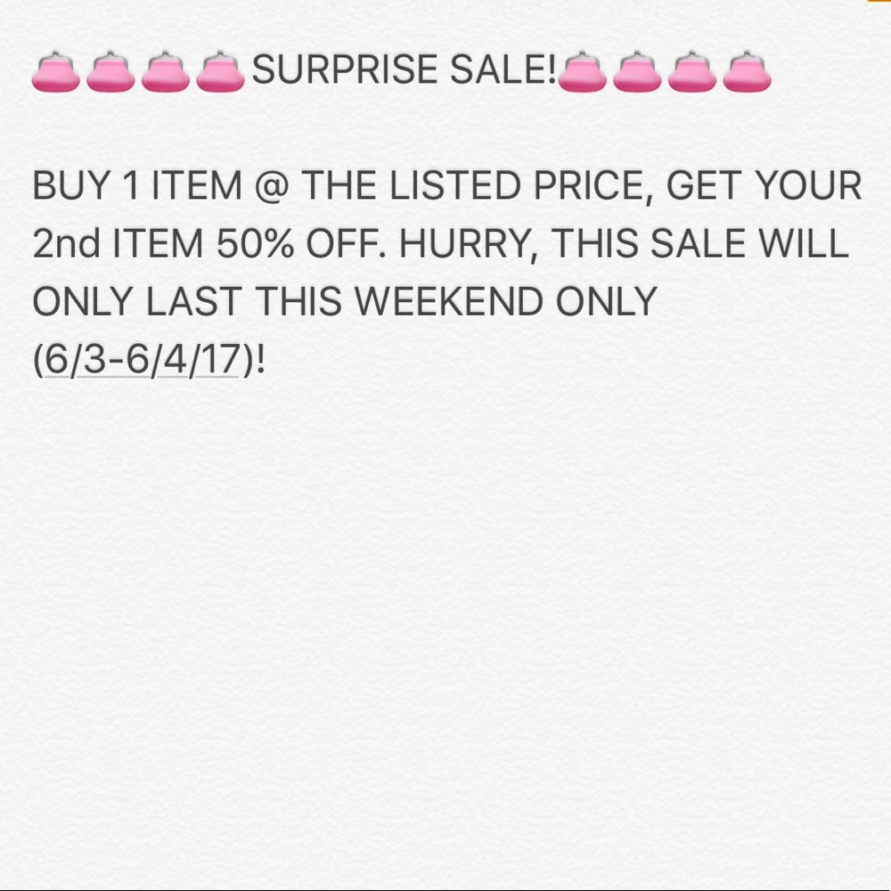 WEEKEND SALE- Buy 1 get another 50% off