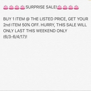 WEEKEND SALE- Buy 1 get another 50% off