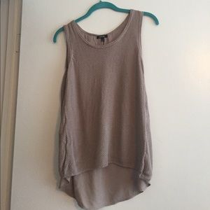 Beige crocheted sheer back tank