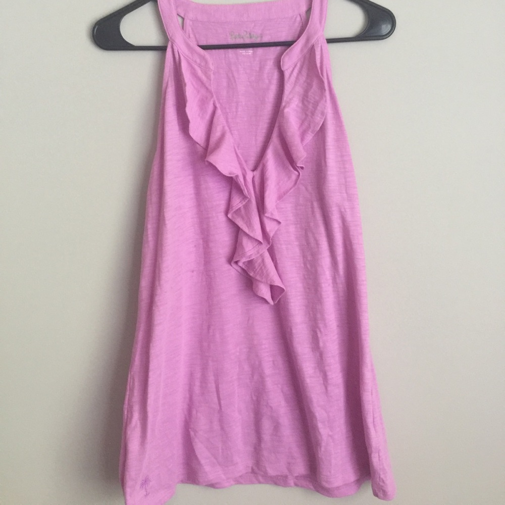 Lilly Pulitzer Light Purple Ruffle Tank size Large