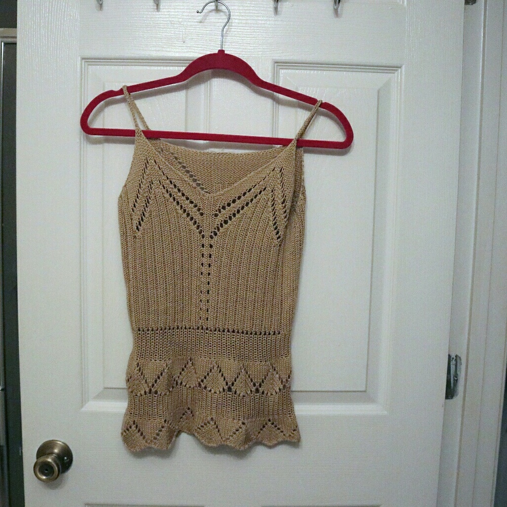 MOVING SALE! Vintage Tan Knit Top in a size Small