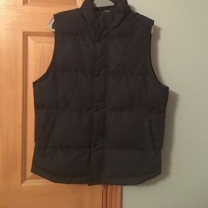 Black button and zip up vest