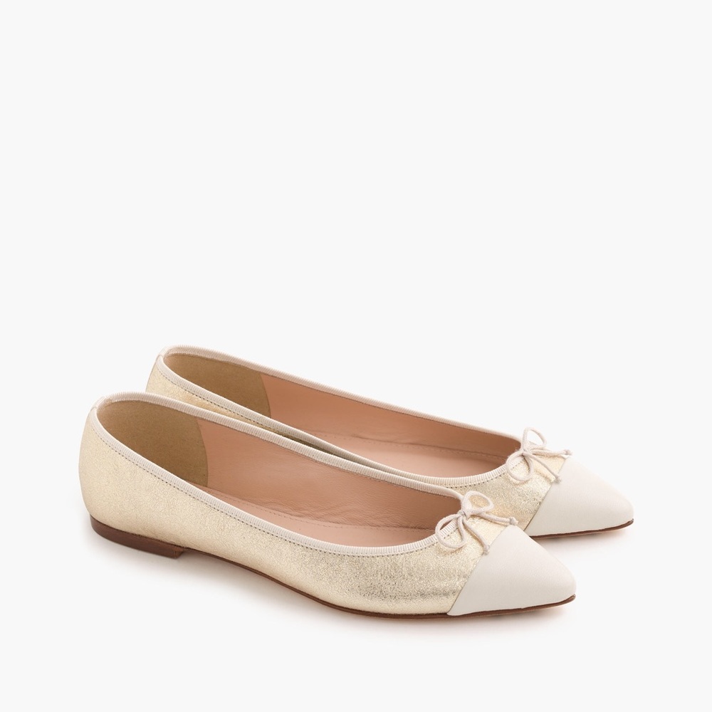 Gemma Cap-Toe Flats, pale gold