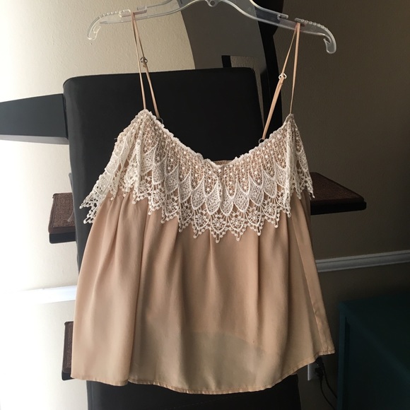 Odylyne Tops - Semi-Sheer flowy crop top - lined at bust