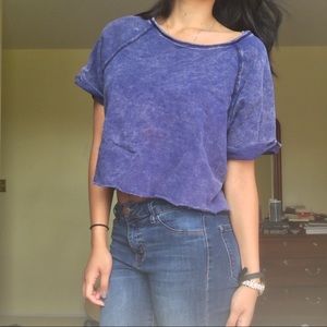 Navy Crop Top Sweater