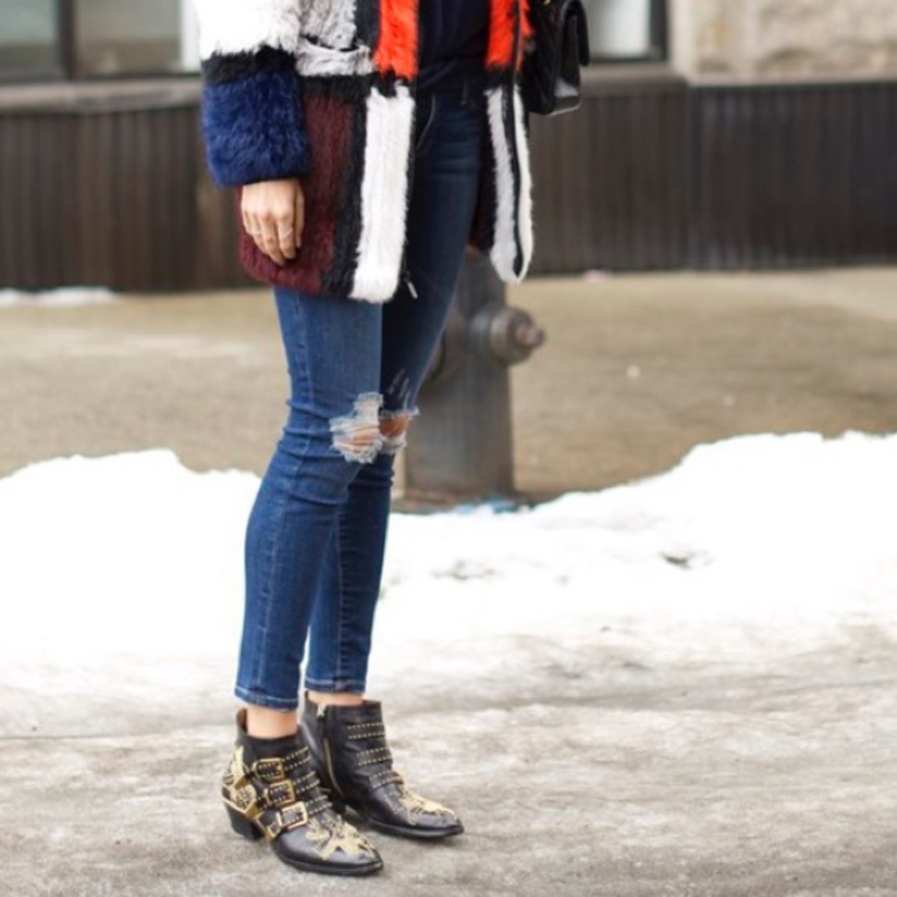 Frame Denim Jeans Le Skinny de Jeanne Ripped Hole