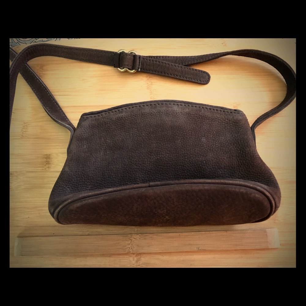Small suede crossbody Coach bag