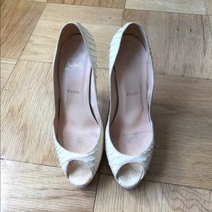 Christian Louboutin Cream Python Heels