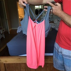 Pink/grey Lululemom tank with built in sports bra