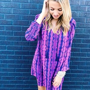 NWT-Hot Pink Snake Print Dress by Buddy Love