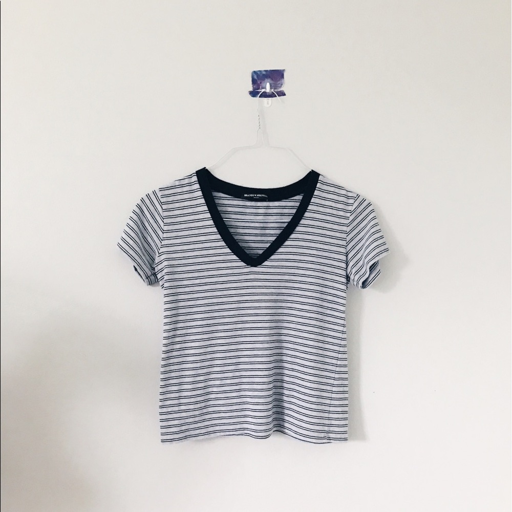 Brandy melville striped v neck