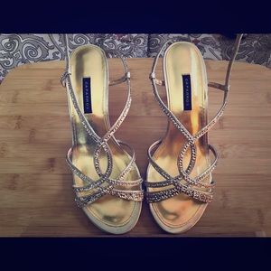 Caparros gold sequined sandals