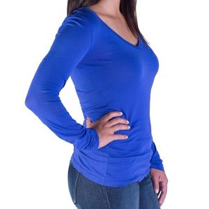 BOBI Tops - NEW Blue V-Neck Long Sleeve Top BOBI Tops - NEW Blue V-Neck Long Sleeve Top