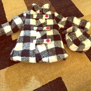 Black and white 3t wool peacoat