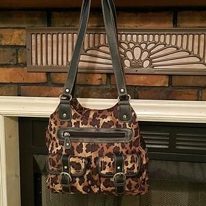 Animal print shoulder bag