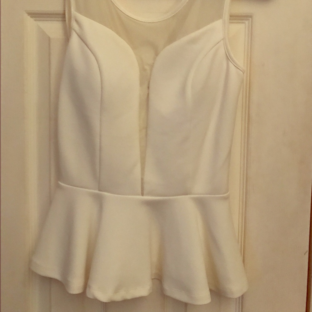 Peplum sheer top