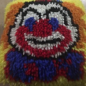 antique clown pillow