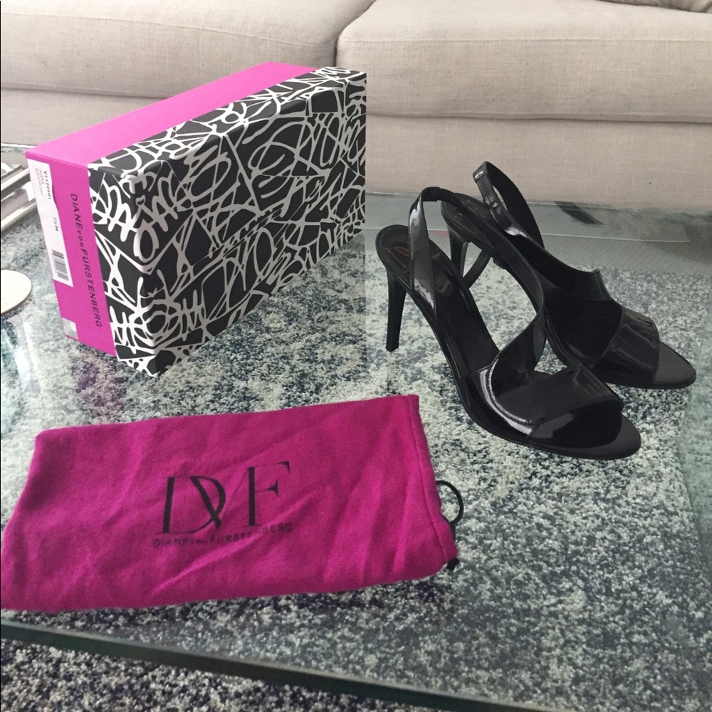 Diane von furstenburg black heel with bag +box - Picture 3 of 8