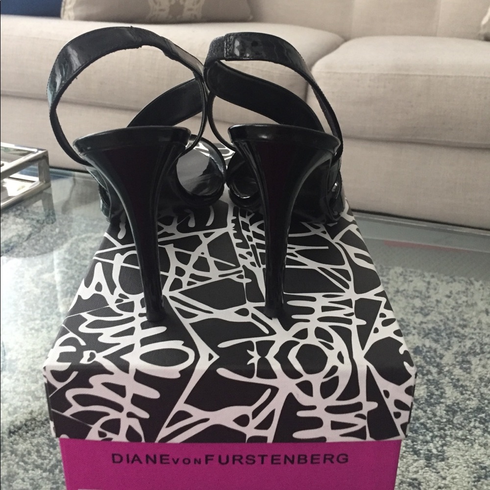 Diane von furstenburg black heel with bag +box - Picture 7 of 8