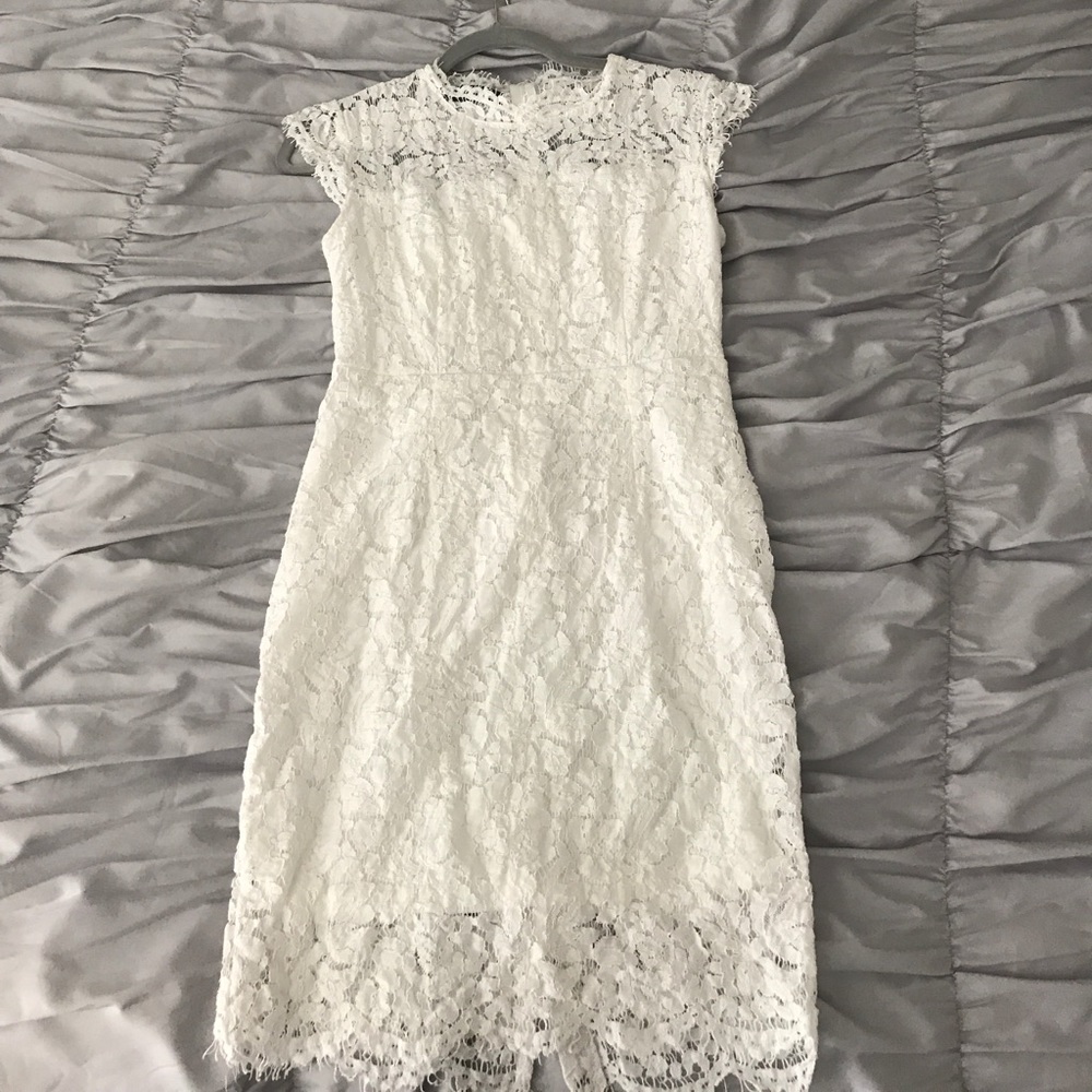 White Full Floral Lace Dress