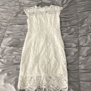White Full Floral Lace Dress